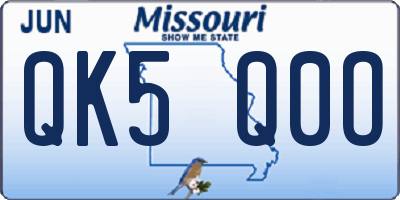MO license plate QK5Q0O