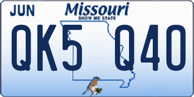 MO license plate QK5Q4O