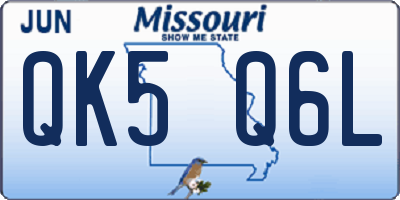 MO license plate QK5Q6L