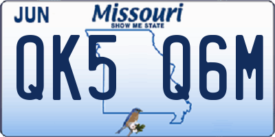 MO license plate QK5Q6M