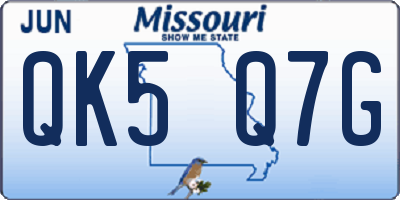 MO license plate QK5Q7G