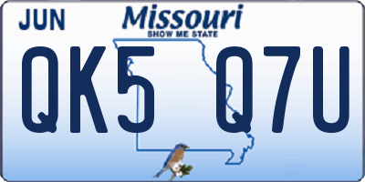 MO license plate QK5Q7U