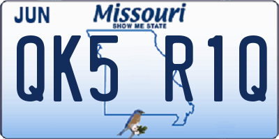 MO license plate QK5R1Q