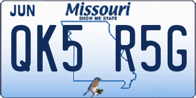 MO license plate QK5R5G