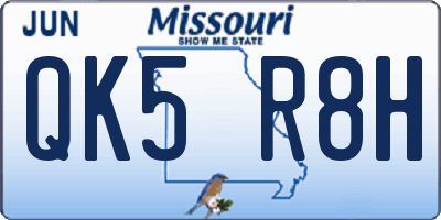 MO license plate QK5R8H