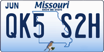 MO license plate QK5S2H