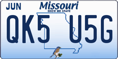 MO license plate QK5U5G