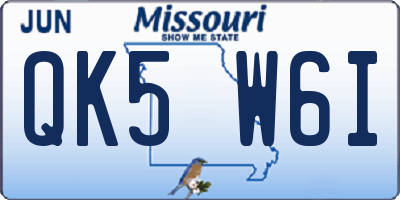 MO license plate QK5W6I