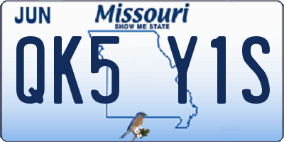 MO license plate QK5Y1S