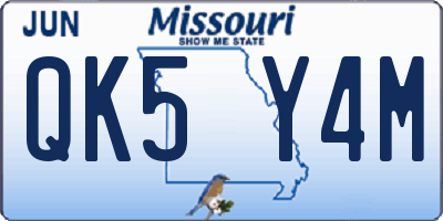 MO license plate QK5Y4M
