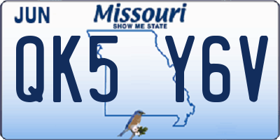 MO license plate QK5Y6V