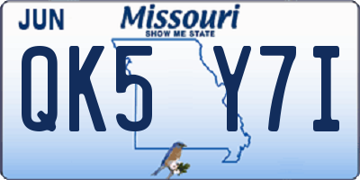 MO license plate QK5Y7I