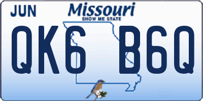 MO license plate QK6B6Q
