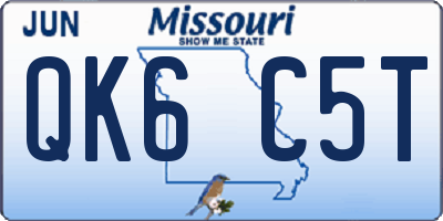 MO license plate QK6C5T