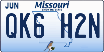 MO license plate QK6H2N