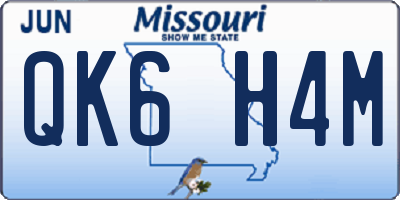 MO license plate QK6H4M