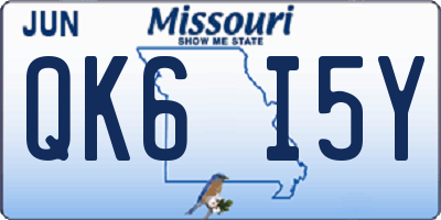 MO license plate QK6I5Y