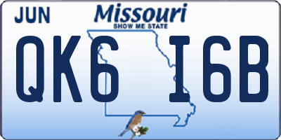 MO license plate QK6I6B