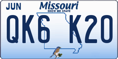 MO license plate QK6K2O