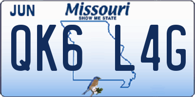 MO license plate QK6L4G