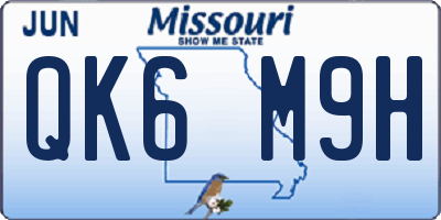 MO license plate QK6M9H