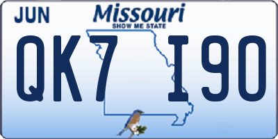 MO license plate QK7I9O