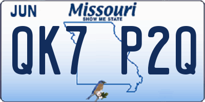 MO license plate QK7P2Q