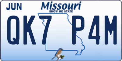 MO license plate QK7P4M