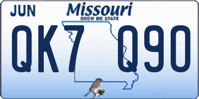 MO license plate QK7Q9O