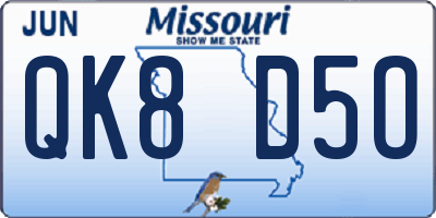MO license plate QK8D5O