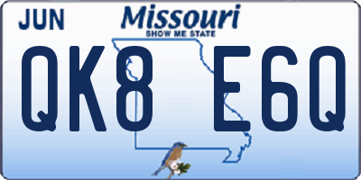 MO license plate QK8E6Q