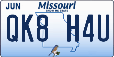 MO license plate QK8H4U