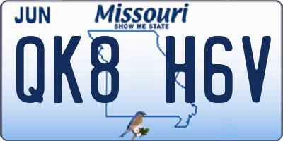 MO license plate QK8H6V