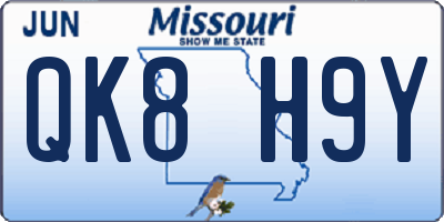 MO license plate QK8H9Y