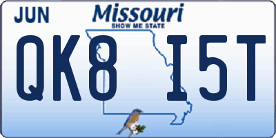 MO license plate QK8I5T