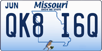 MO license plate QK8I6Q