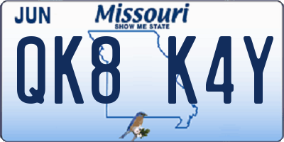 MO license plate QK8K4Y
