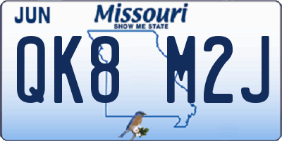 MO license plate QK8M2J