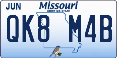 MO license plate QK8M4B