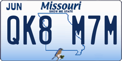 MO license plate QK8M7M