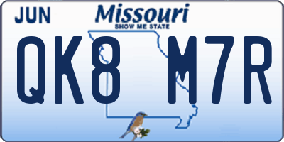 MO license plate QK8M7R