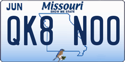 MO license plate QK8N0O