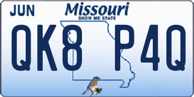 MO license plate QK8P4Q