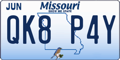 MO license plate QK8P4Y