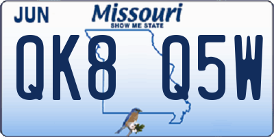 MO license plate QK8Q5W