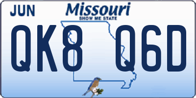 MO license plate QK8Q6D