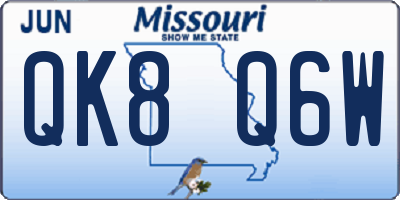 MO license plate QK8Q6W