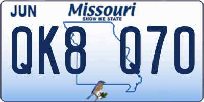 MO license plate QK8Q7O