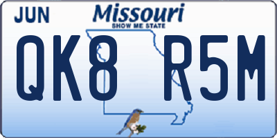 MO license plate QK8R5M