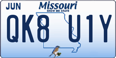 MO license plate QK8U1Y